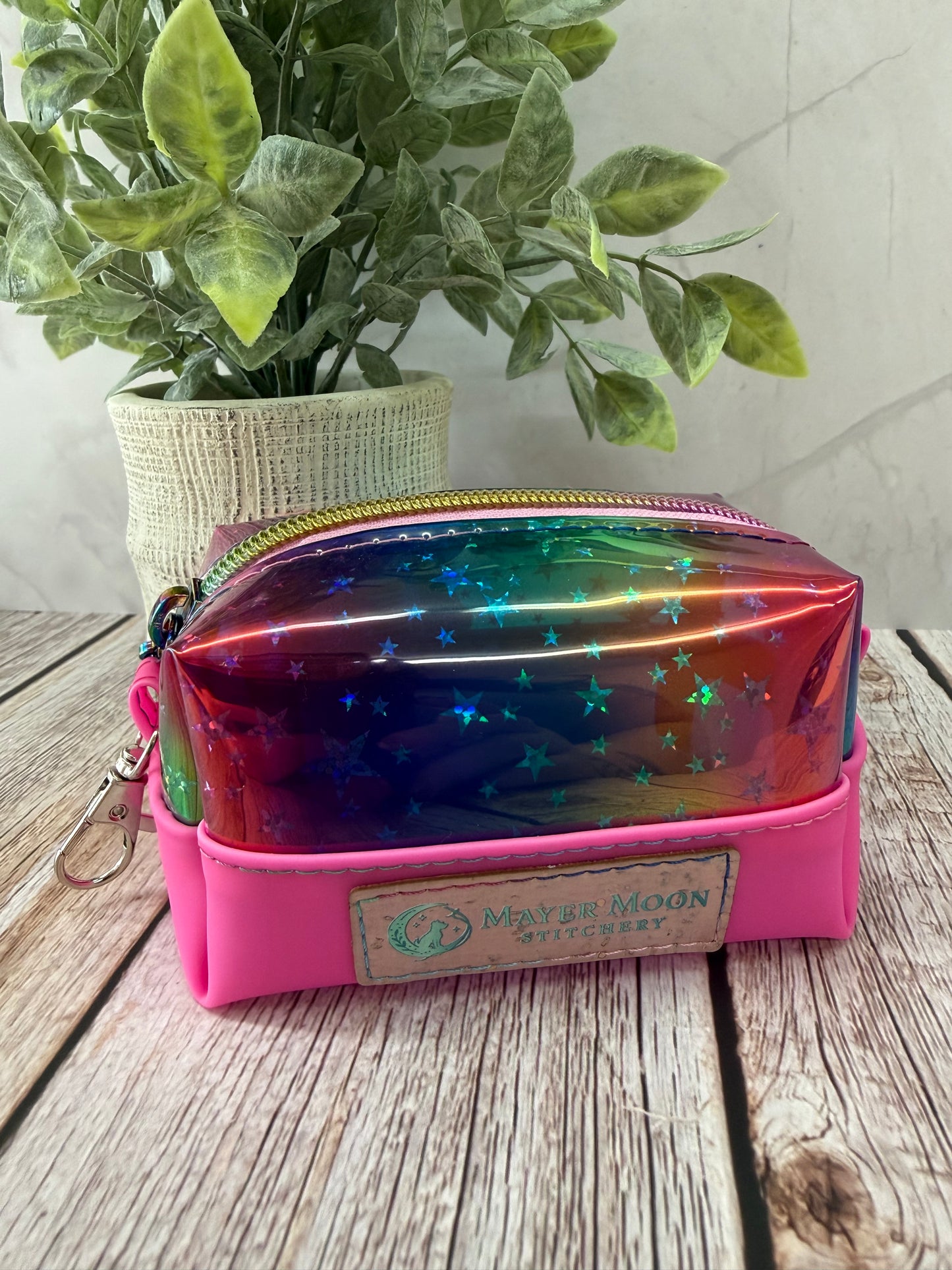2x5 rainbow boxy bag and swivel clasp
