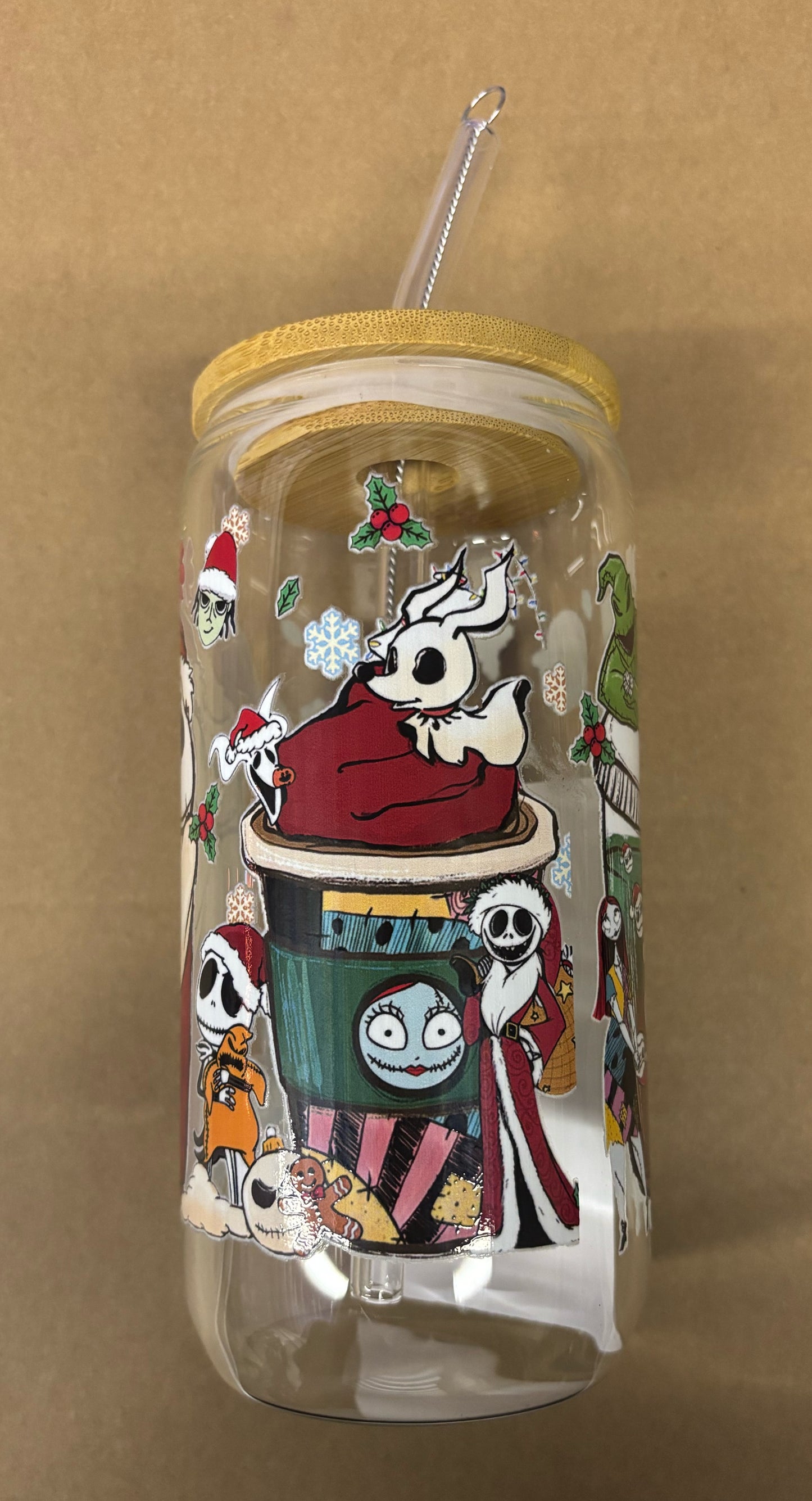 Nightmare Christmas 16oz Glass Cup