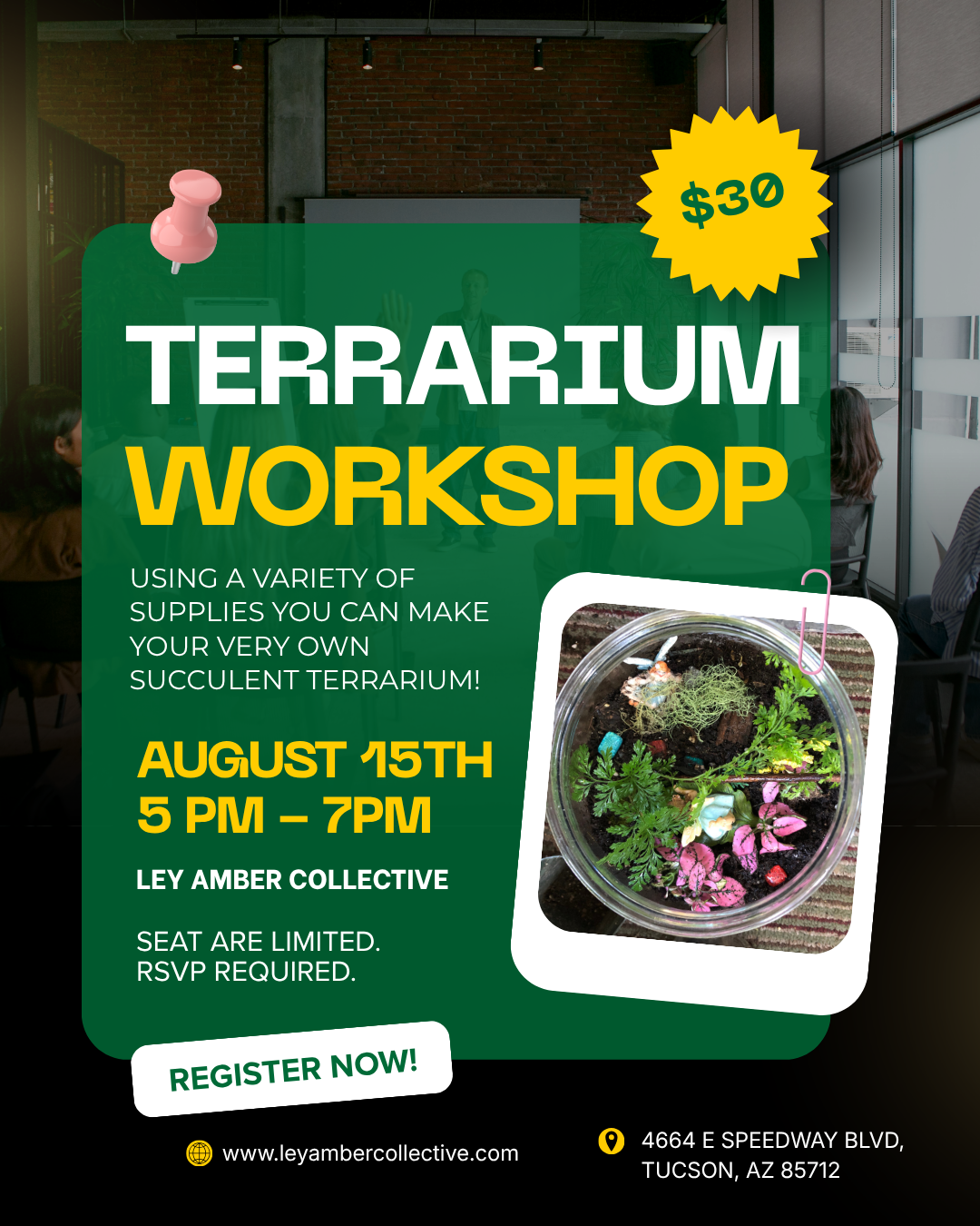 Succulent Terrarium Workshop